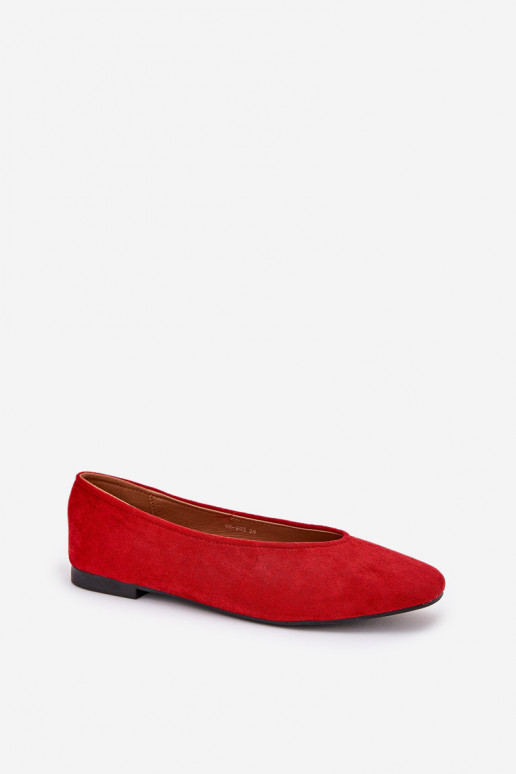 Elegantello classico Ballerine Z in ecopelle scamosciatau colore rosso Osallin