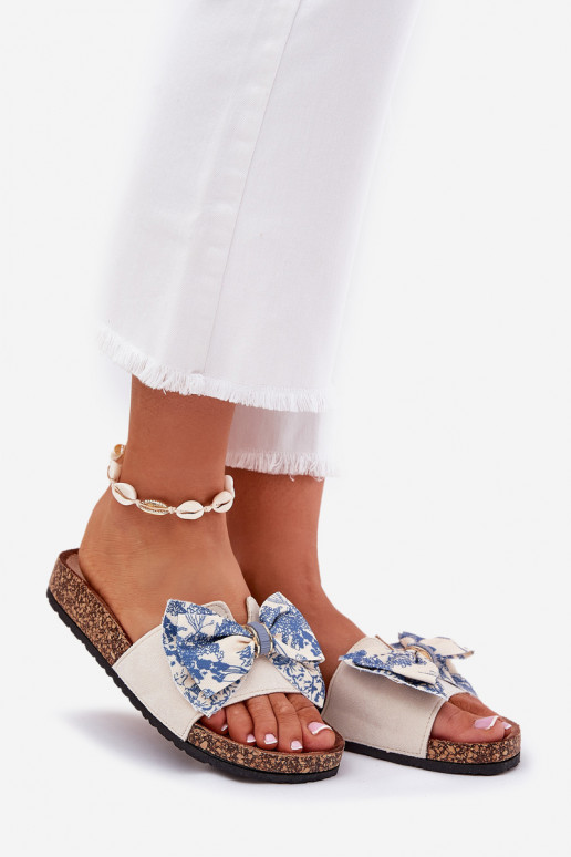 Femminile Pantofole con nastri con una piattaforma colore blu Lisandrea