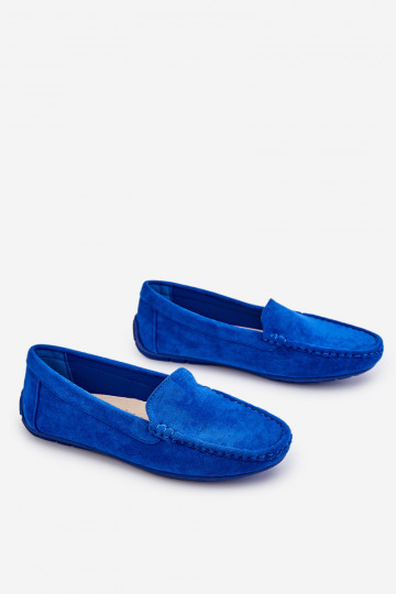 Mocassini da donna in camoscio blu Morreno