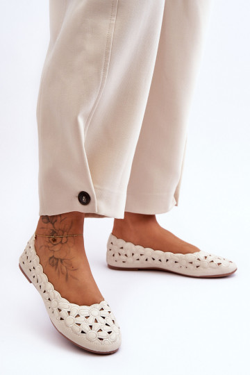 Scarpe traforate lucide beige Visionary