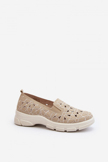 con elementi traforati scarpe Femminile beige Emilei
