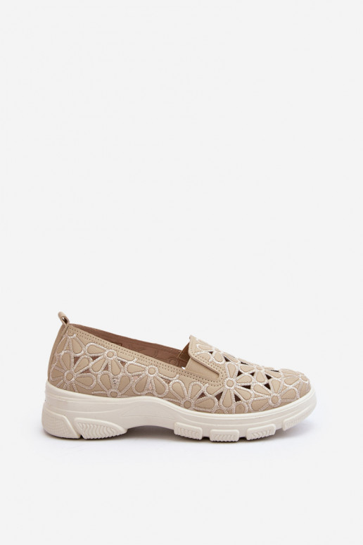 con elementi traforati scarpe Femminile beige Emilei