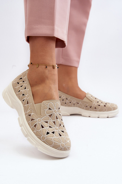 con elementi traforati scarpe Femminile beige Emilei