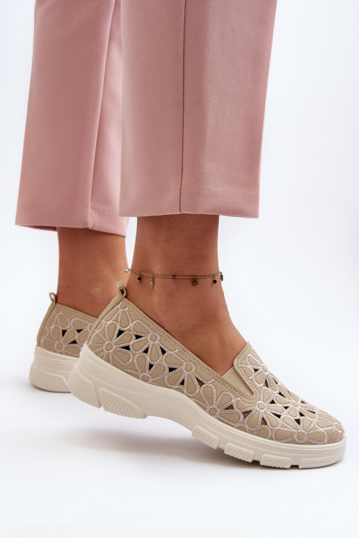 con elementi traforati scarpe Femminile beige Emilei
