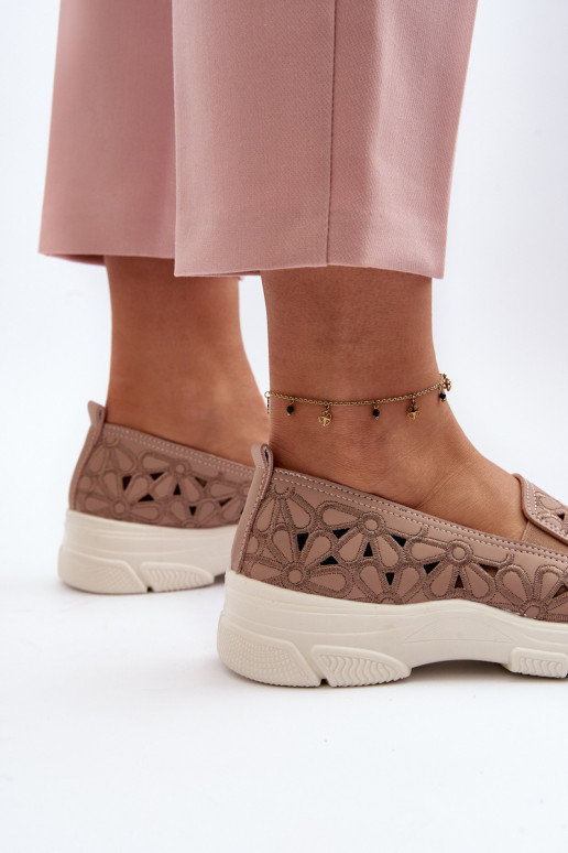 con elementi traforati scarpe Femminile colore rosa Emilei