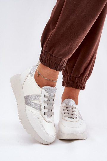 Scarpe sportive da donna con piattaforma Vinceza 58510 bianche