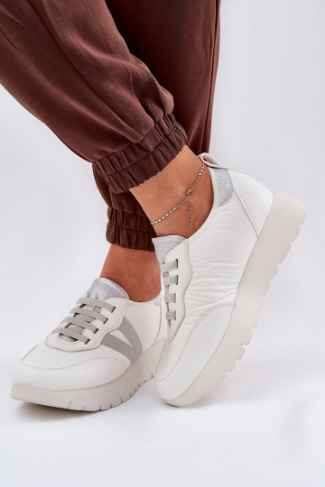 Scarpe sportive da donna con piattaforma Vinceza 58510 bianche 2