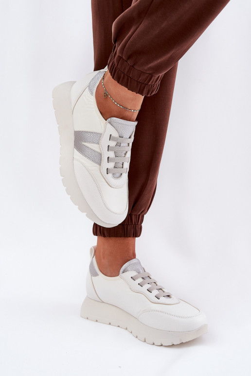 scarpe da ginnastica Femminile con una piattaforma Vinceza 58510 Colore bianco