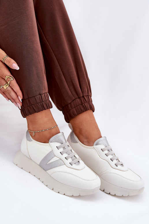 scarpe da ginnastica Femminile con una piattaforma Vinceza 58510 Colore bianco