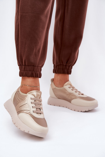 Scarpe sportive da donna con piattaforma Vinceza 58510 dorate 2