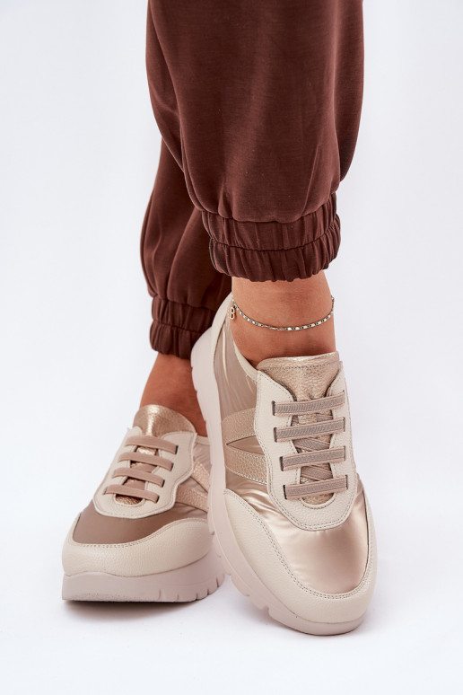 scarpe da ginnastica Femminile con una piattaforma Vinceza 58510 colore dorato