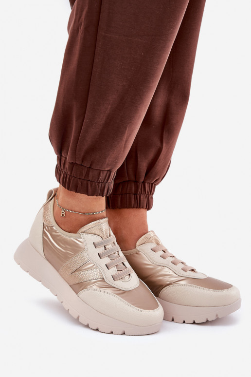 scarpe da ginnastica Femminile con una piattaforma Vinceza 58510 colore dorato