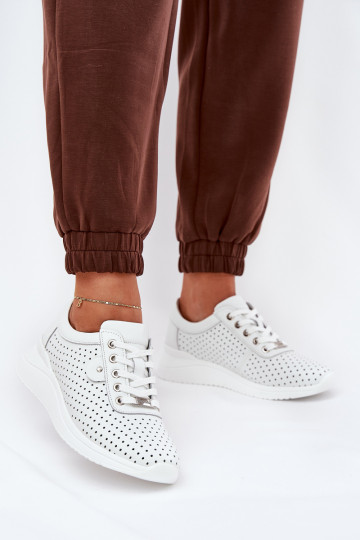 Femminile Pelle scarpe da ginnastica Vinceza 79532 Colore bianco 2