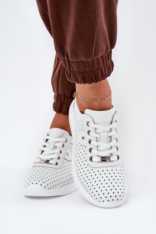 Femminile Pelle scarpe da ginnastica Vinceza 79532 Colore bianco