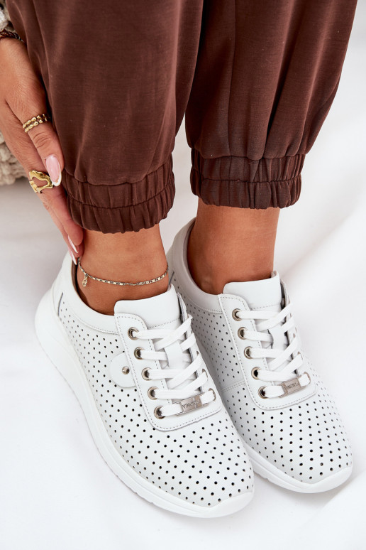 Femminile Pelle scarpe da ginnastica Vinceza 79532 Colore bianco