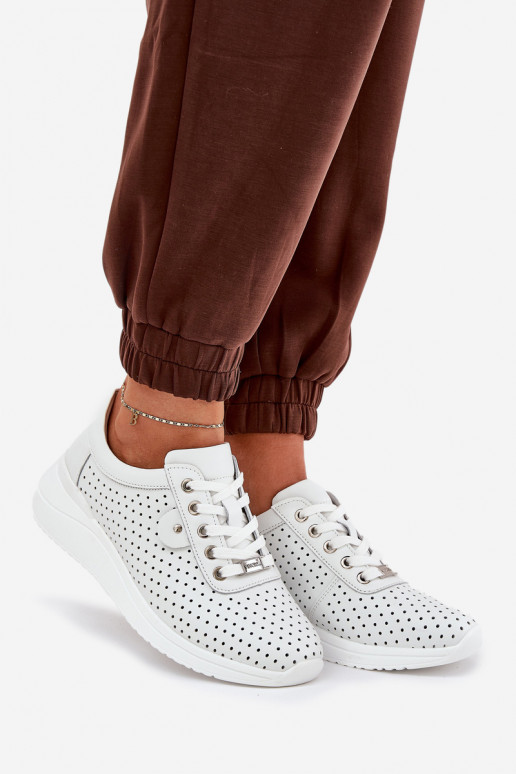 Femminile Pelle scarpe da ginnastica Vinceza 79532 Colore bianco