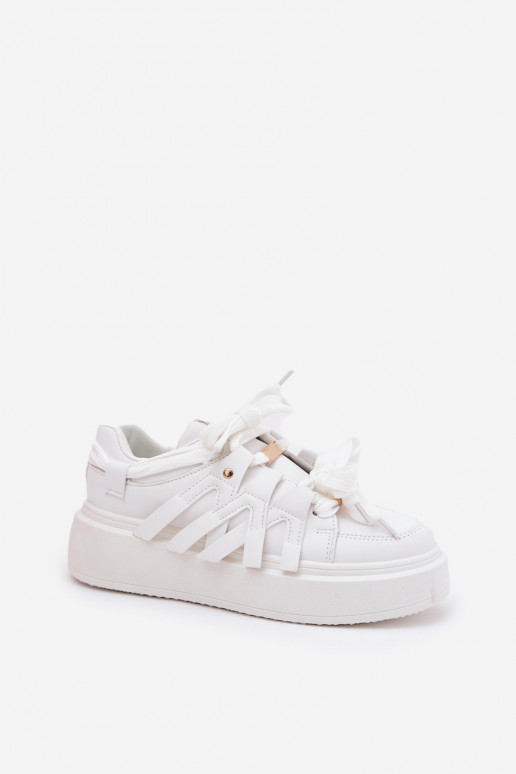 Eko Pelle Scarpe modello sneakers con una piattaforma Colore bianco Penolle