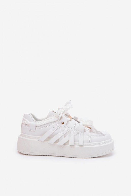 Eko Pelle Scarpe modello sneakers con una piattaforma Colore bianco Penolle
