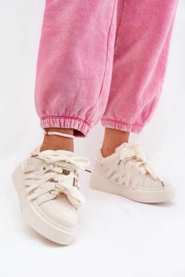 Scarpe sportive in similpelle con piattaforma 2