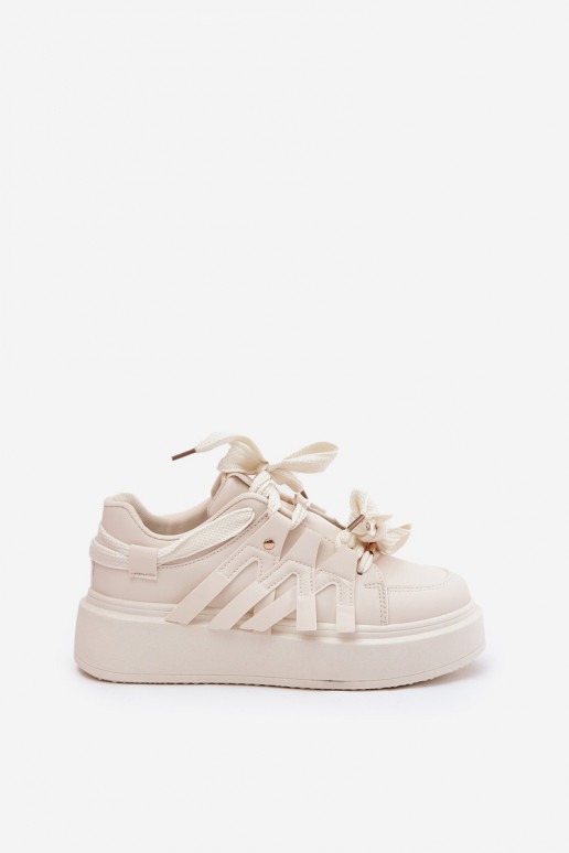 Eko Pelle Scarpe modello sneakers con una piattaforma beige Penolle