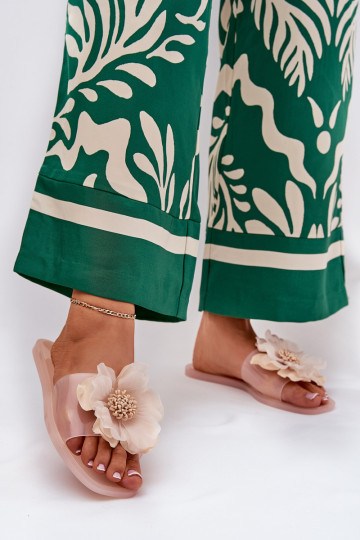 Guardare attraverso isoscele Pantofole da donna Ze Sztucznym Un fiore Nude Vobetta 2