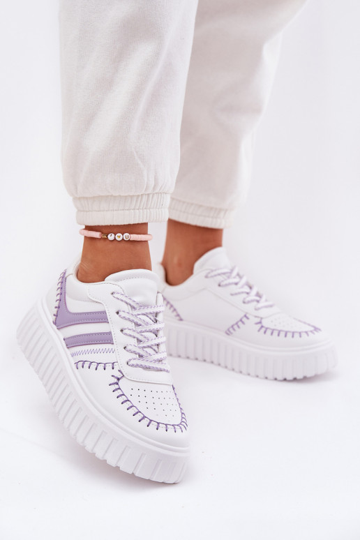 Scarpe modello sneakers Femminile con una piattaforma Colore viola Ofenale