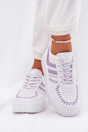 Scarpe modello sneakers Femminile con una piattaforma Colore viola Ofenale 2
