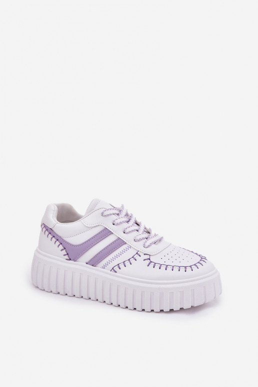 Scarpe modello sneakers Femminile con una piattaforma Colore viola Ofenale
