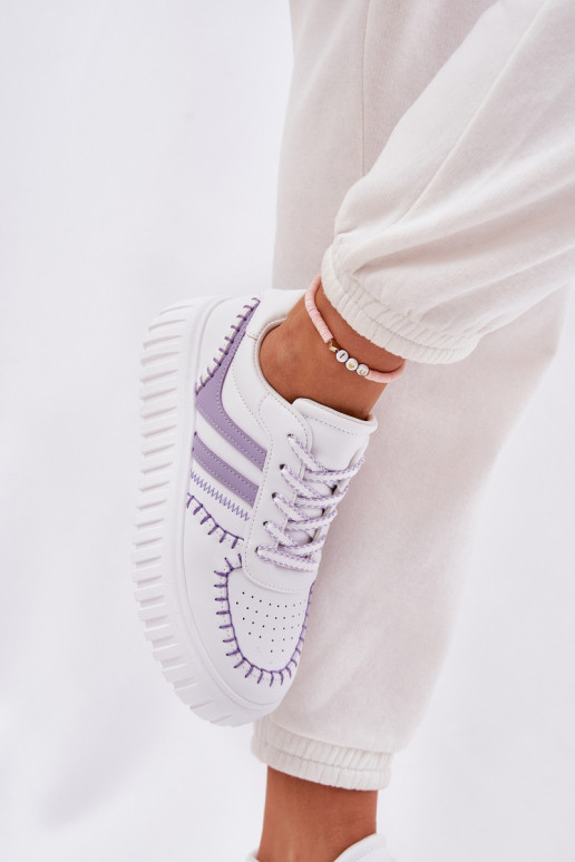 Scarpe modello sneakers Femminile con una piattaforma Colore viola Ofenale