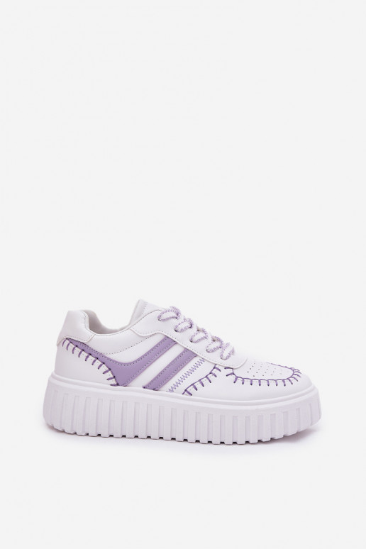 Scarpe modello sneakers Femminile con una piattaforma Colore viola Ofenale
