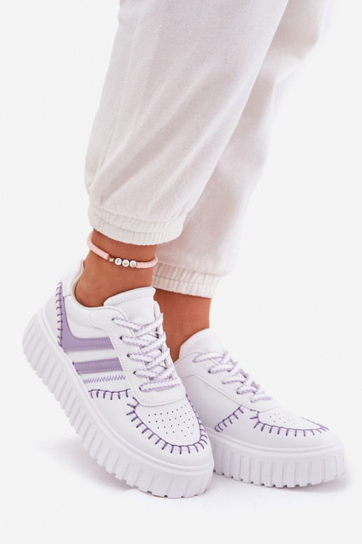 Scarpe modello sneakers Femminile con una piattaforma Colore viola Ofenale
