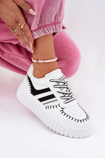 Sneakers modello batai Moteriškas con piattaforma di colore bianco e nero Ofenale
