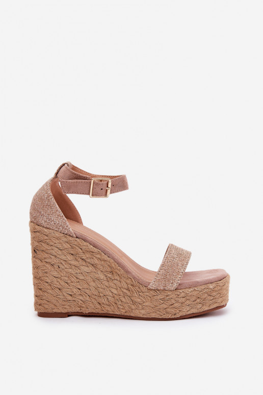 Sandali da donna Su un cuneo Con treccia colore kaki Adelio