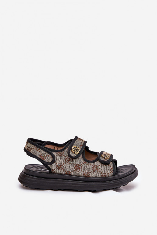 Femminile Elegantellato  sandali Ze colore doratomi Detalami beige-colore nero Pefese