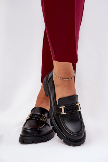 mocassini da donna in ecopelle colore nero Lomnela