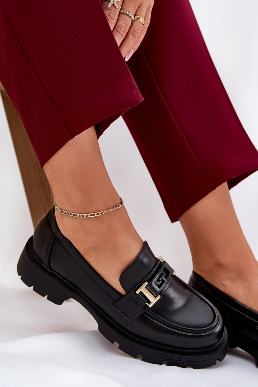 mocassini da donna in ecopelle colore nero Lomnela