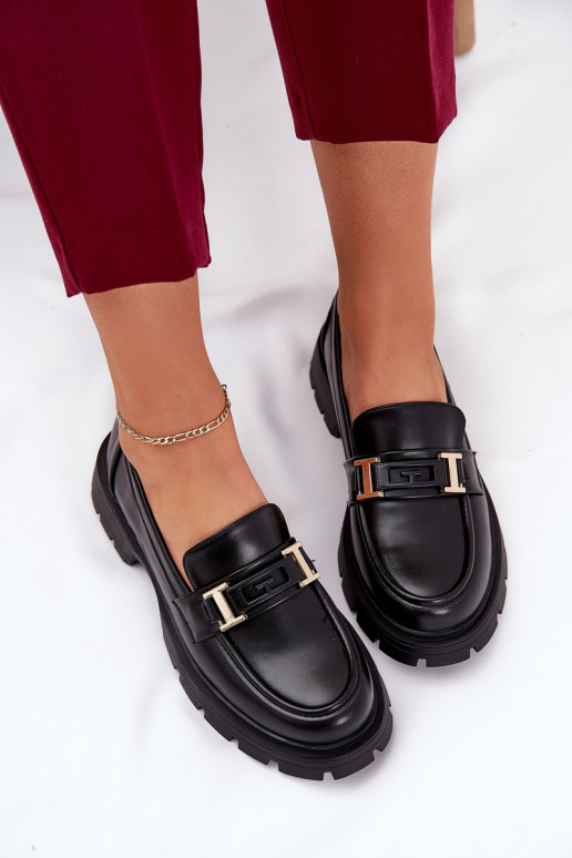 mocassini da donna in ecopelle colore nero Lomnela