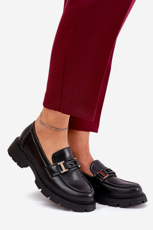 mocassini da donna in ecopelle colore nero Lomnela