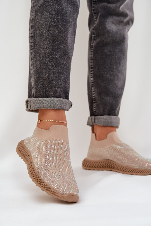 Un modello convincente scarpe da ginnastica Femminile Con decorazione D&A TIN121 beige