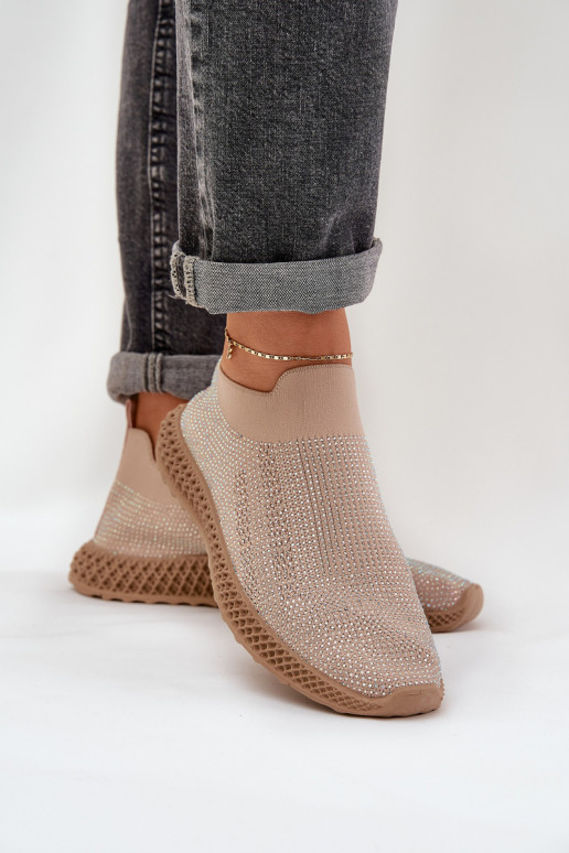 Un modello convincente scarpe da ginnastica Femminile Con decorazione D&A TIN121 beige