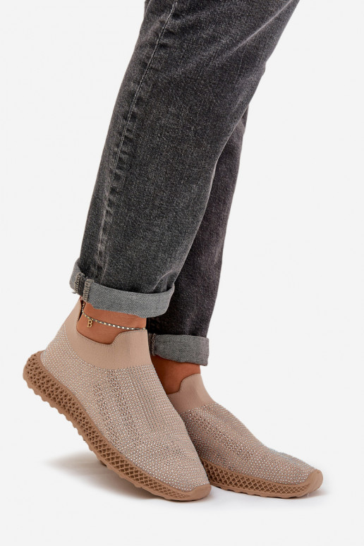 Un modello convincente scarpe da ginnastica Femminile Con decorazione D&A TIN121 beige