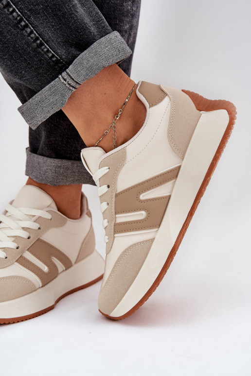 scarpe da ginnastica Femminile con una piattaforma beige Emidi