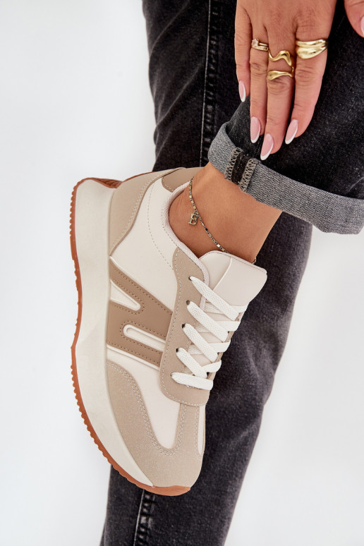 scarpe da ginnastica Femminile con una piattaforma beige Emidi