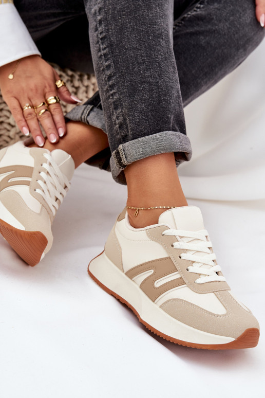 scarpe da ginnastica Femminile con una piattaforma beige Emidi