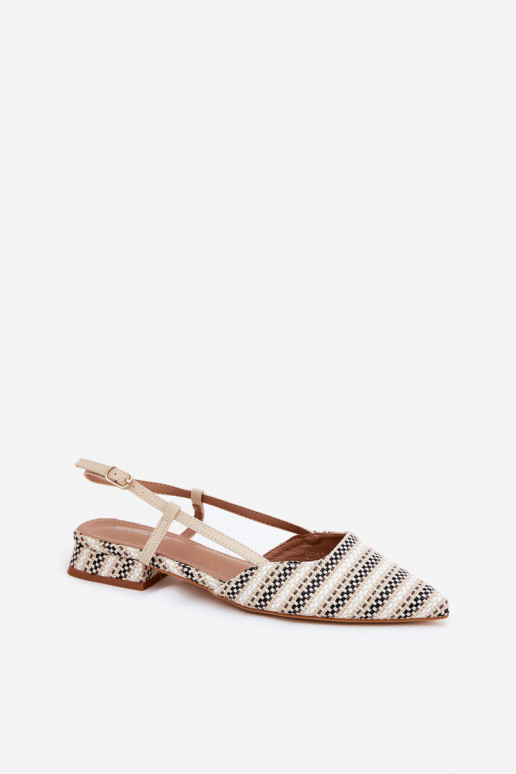 Ballerine Femminile Ze Szpiczastymi Noskami Abilitato Impercettibilem Obcasie beige Abroes