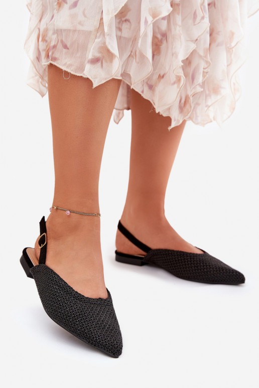 Ballerine Con treccia I Szpiczastymi Noskami colore nero Hefion