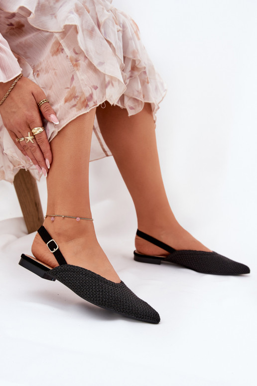 Ballerine Con treccia I Szpiczastymi Noskami colore nero Hefion