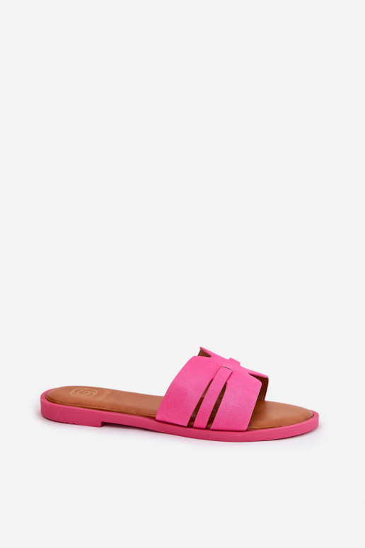 Pantofole da donna con tacchi larghi Con ritagli in ecopelle scamosciataoAe colore rosa Teterre