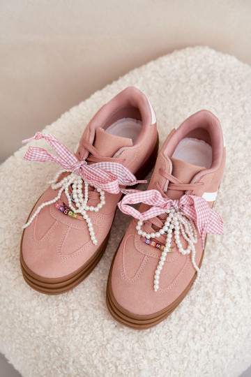 Scarpe sportive modello batai donna con piattaforma e dettagli eleganti rosa Vinness
