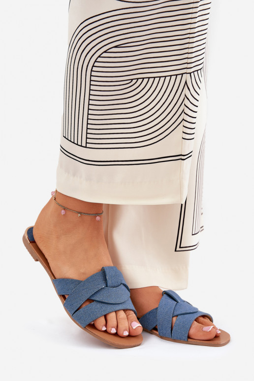 isoscele Pantofole da donna Z Przeplatającymi Się Paskami Deveteriale denim Selaenor